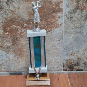 Vintage Golf Trophy Female Golfer Figurine Missing Golf Club